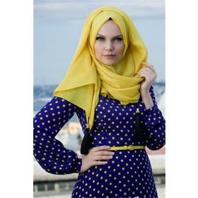 Silk Home 001-03 Hardal Sarısı Püsküllü İpek Şal