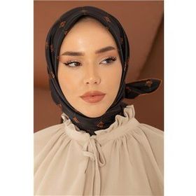 Silk Home 11392-24 Siyah-Taba Desenli Sura İpek Eşarp