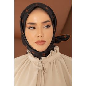 Silk Home 11392-24 Siyah-Taba Desenli Sura İpek Eşarp
