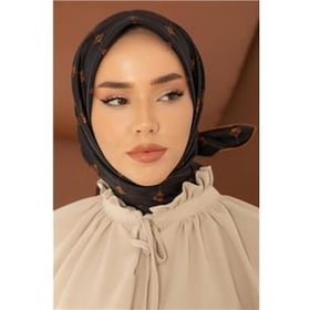 Silk Home 11392-24 Siyah-Taba Desenli Sura İpek Eşarp