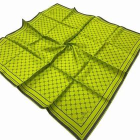 Silk Home 11393-97 Neon Yeşil Monogram Desenli Tivil İpek Eşarp