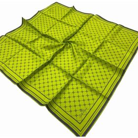 Silk Home 11393-97 Neon Yeşil Monogram Desenli Tivil İpek Eşarp
