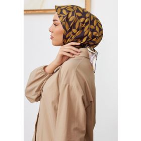 Silk Home 11397-05 Mavi Yaprak Desenli Sura İpek Eşarp