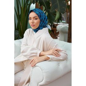 Silk Home 11397-05 Mavi Yaprak Desenli Sura İpek Eşarp