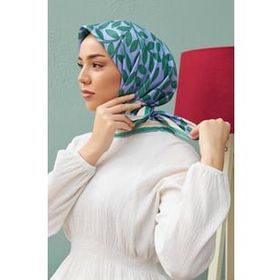 Silk Home 11397-25 Mint Yeşili Yaprak Desenli Tivil İpek Eşarp