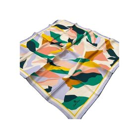 Silk Home 11398-01 Lila-Yeşil Desenli Sura İpek Eşarp