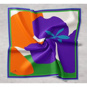 Silk Home 11398-32 Mor Desenli Tivil İpek Eşarp