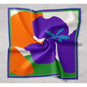 Silk Home 11398-32 Mor Desenli Tivil İpek Eşarp