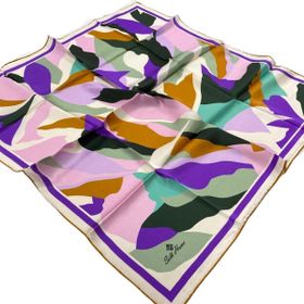 Silk Home 11398-633 Turuncu-Su Yeşili Desenli Sura İpek Eşarp