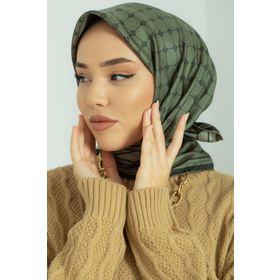 Silk Home 11398-633 Turuncu-Su Yeşili Desenli Sura İpek Eşarp