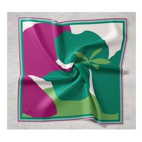 Silk Home 11400-07 Fuşya Desenli Tivil İpek Eşarp
