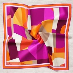 Silk Home 11404-23 Turuncu-Mor Tivil İpek Eşarp