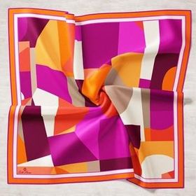 Silk Home 11404-23 Turuncu-Mor Tivil İpek Eşarp