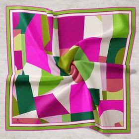 Silk Home 11404-25 Pembe-Yeşil Tivil İpek Eşarp