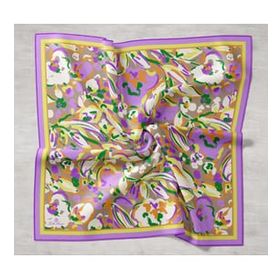 Silk Home 11405-10 Lila-Vizon Desenli Tivil İpek Eşarp