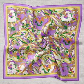 Silk Home 11405-10 Lila-Vizon Desenli Tivil İpek Eşarp