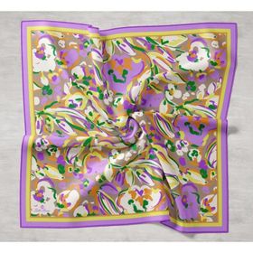 Silk Home 11405-10 Lila-Vizon Desenli Tivil İpek Eşarp