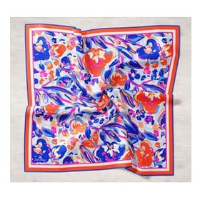 Silk Home 11405-21 Saks Mavi-Somon Desenli Tivil İpek Eşarp