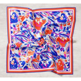 Silk Home 11405-21 Saks Mavi-Somon Desenli Tivil İpek Eşarp