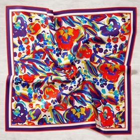 Silk Home 11405-38 Mor-Kırmızı Desenli Tivil İpek Eşarp