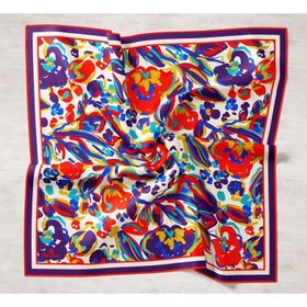 Silk Home 11405-38 Mor-Kırmızı Desenli Tivil İpek Eşarp