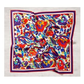 Silk Home 11405-38 Mor-Kırmızı Desenli Tivil İpek Eşarp