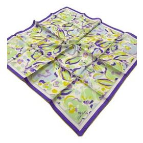 Silk Home 11405-88 Lila-Soft Yeşil Desenli Tivil İpek Eşarp