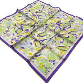 Silk Home 11405-88 Lila-Soft Yeşil Desenli Tivil İpek Eşarp