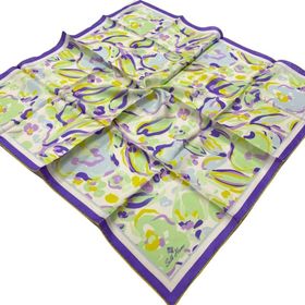 Silk Home 11405-88 Lila-Soft Yeşil Desenli Tivil İpek Eşarp