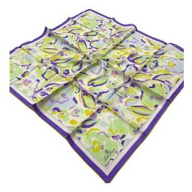 Silk Home 11405-88 Lila-Soft Yeşil Desenli Tivil İpek Eşarp