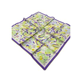 Silk Home 11405-88 Lila-Soft Yeşil Desenli Tivil İpek Eşarp