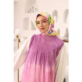 Silk Home 11406-36 Sarı Yaprak Desen Tivil İpek Eşarp