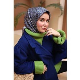Silk Home 11407-11 Turuncu-Pembe Geometrik Yaprak Desen Tivil İpek Eşarp