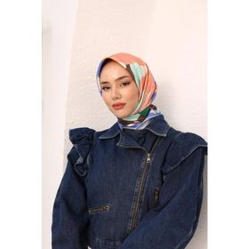 Silk Home 11408-04 Kahverengi-Yeşil Çiçek Desen Tivil İpek Eşarp