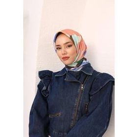 Silk Home 11408-04 Kahverengi-Yeşil Çiçek Desen Tivil İpek Eşarp