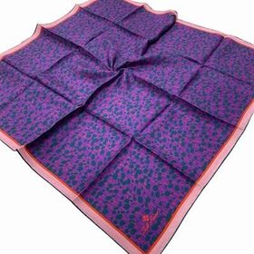 Silk Home 11412-08 Mor-Petrol Yeşili Çiçek Desenli Tivil İpek Eşarp