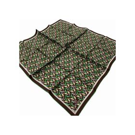 Silk Home 11413-208 Acı Kahve-Yeşil Geometrik Desenli Tivil İpek Eşarp