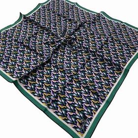 Silk Home 11413-219 Siyah-Yeşil Geometrik Desenli Tivil İpek Eşarp