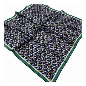 Silk Home 11413-219 Siyah-Yeşil Geometrik Desenli Tivil İpek Eşarp