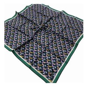 Silk Home 11413-219 Siyah-Yeşil Geometrik Desenli Tivil İpek Eşarp