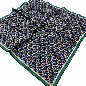 Silk Home 11413-219 Siyah-Yeşil Geometrik Desenli Tivil İpek Eşarp