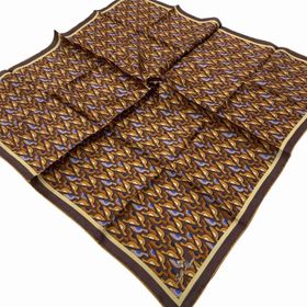 Silk Home 11413-43 Toprak-Kiremit Geometrik Desenli Tivil İpek Eşarp