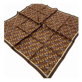 Silk Home 11413-43 Toprak-Kiremit Geometrik Desenli Tivil İpek Eşarp
