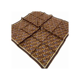 Silk Home 11413-43 Toprak-Kiremit Geometrik Desenli Tivil İpek Eşarp