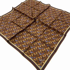 Silk Home 11413-43 Toprak-Kiremit Geometrik Desenli Tivil İpek Eşarp