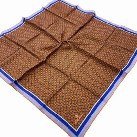 Silk Home 11414-98 Turuncu Geometrik Desenli Tivil İpek Eşarp