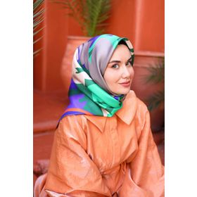 Silk Home 11425-05 Mor Yeşil Karma Desen Tivil İpek Eşarp