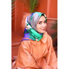 Silk Home 11425-05 Mor Yeşil Karma Desen Tivil İpek Eşarp