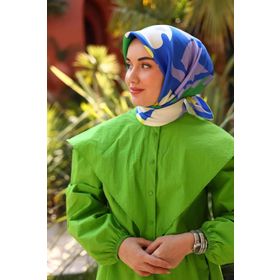 Silk Home 11425-41 Twill Sarı Mavi Leylak Yeşil İpek Eşarp