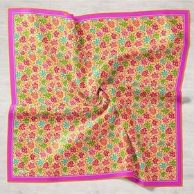 Silk Home 11428-02 Tivil Pembe Turuncu Karma Desen İpek Eşarp